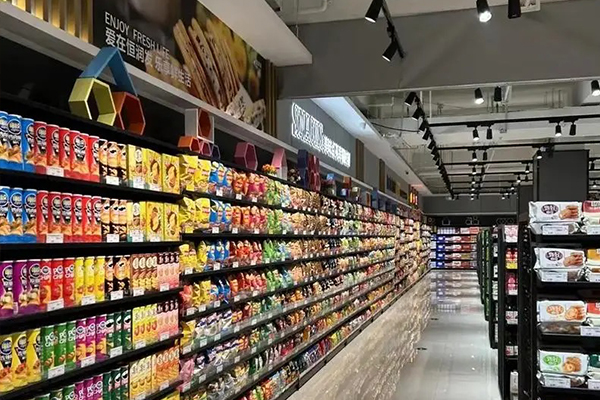 What are the main components of supermarket shelves